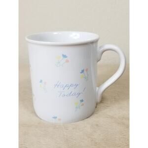 Hallmark Coffee Mug Happy Today 10oz Teacup 1985 Mug Mates 3 1/2" Taiwan Vintage